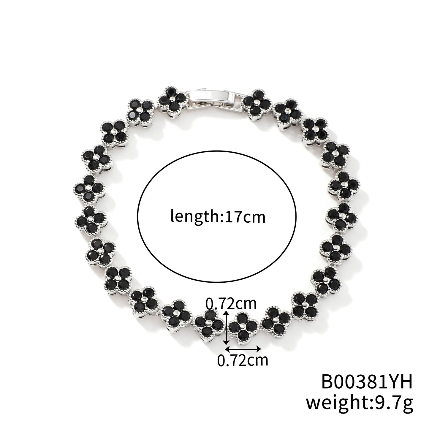 1Pc Rainbow Colorful Clover Zircon Bracelet Fashion Charm Gorgeous Charm Exquisite Cute Sweet Shining Crystal Jewelry Gift