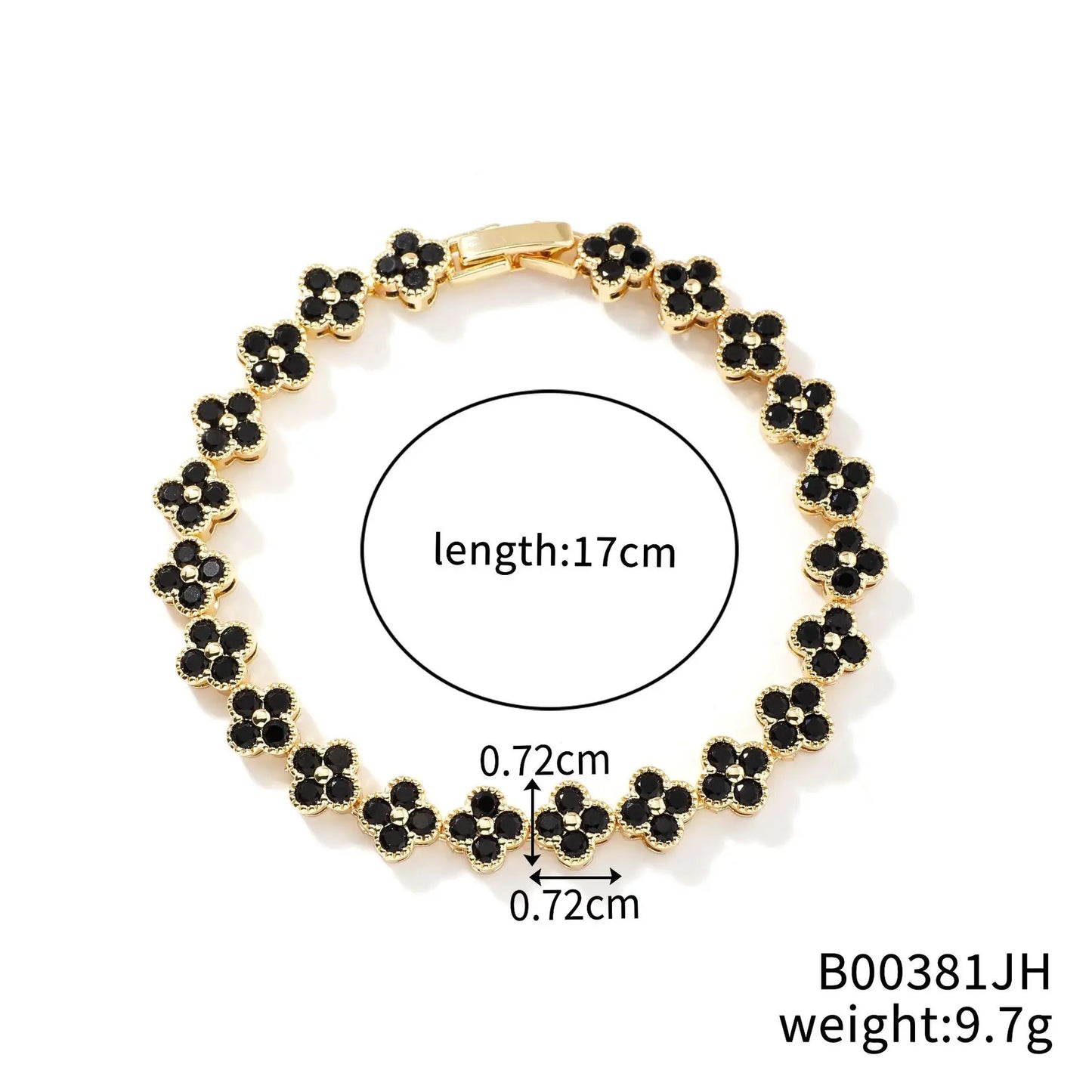 1Pc Rainbow Colorful Clover Zircon Bracelet Fashion Charm Gorgeous Charm Exquisite Cute Sweet Shining Crystal Jewelry Gift