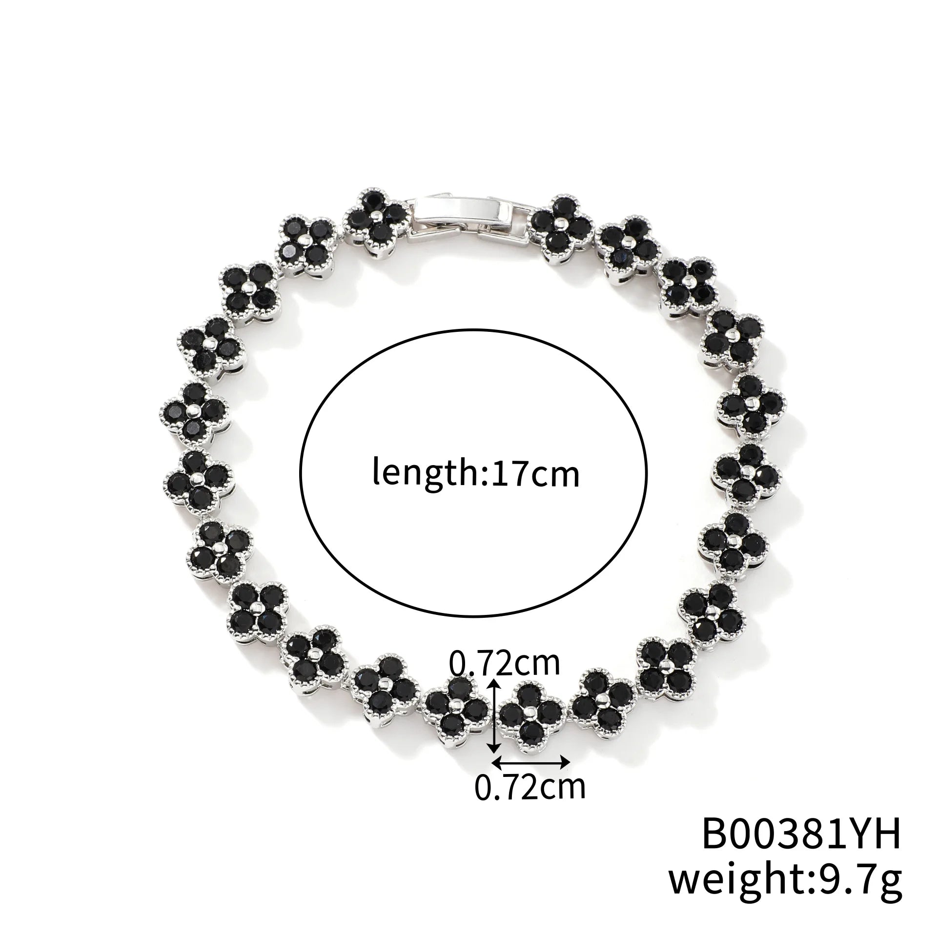 1Pc Rainbow Colorful Clover Zircon Bracelet Fashion Charm Gorgeous Charm Exquisite Cute Sweet Shining Crystal Jewelry Gift