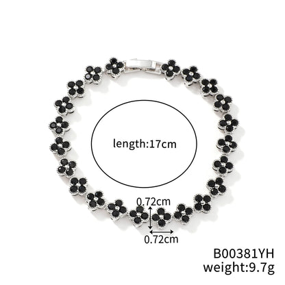 1Pc Rainbow Colorful Clover Zircon Bracelet Fashion Charm Gorgeous Charm Exquisite Cute Sweet Shining Crystal Jewelry Gift
