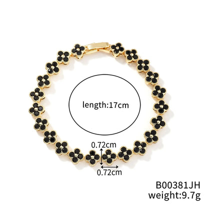 1Pc Rainbow Colorful Clover Zircon Bracelet Fashion Charm Gorgeous Charm Exquisite Cute Sweet Shining Crystal Jewelry Gift